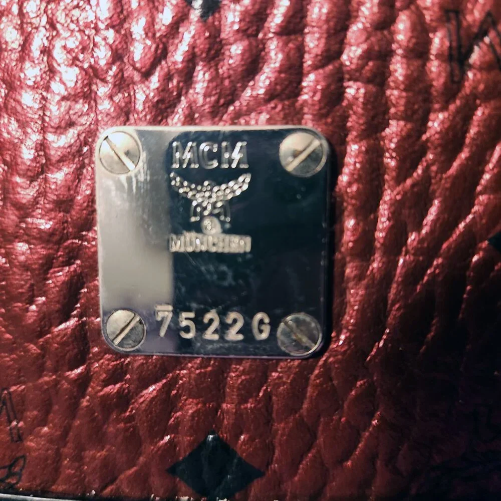 MCM Metallic Visetos Medium Hobo Bag Scooter Red - EUC - Picture 7 of 9